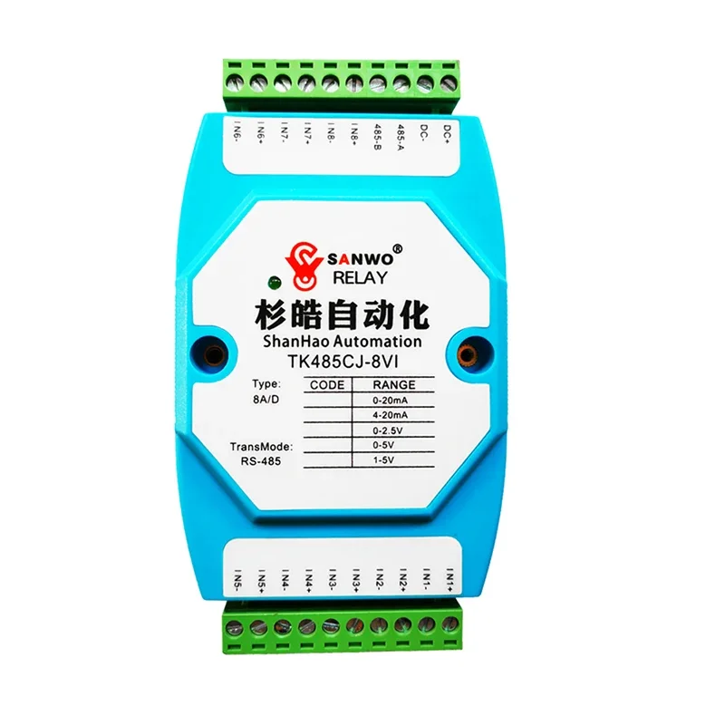 

Factory price 8-channel analog data acquisition module voltage and current 0-20mA/0-60V support modbus protocol to RS485