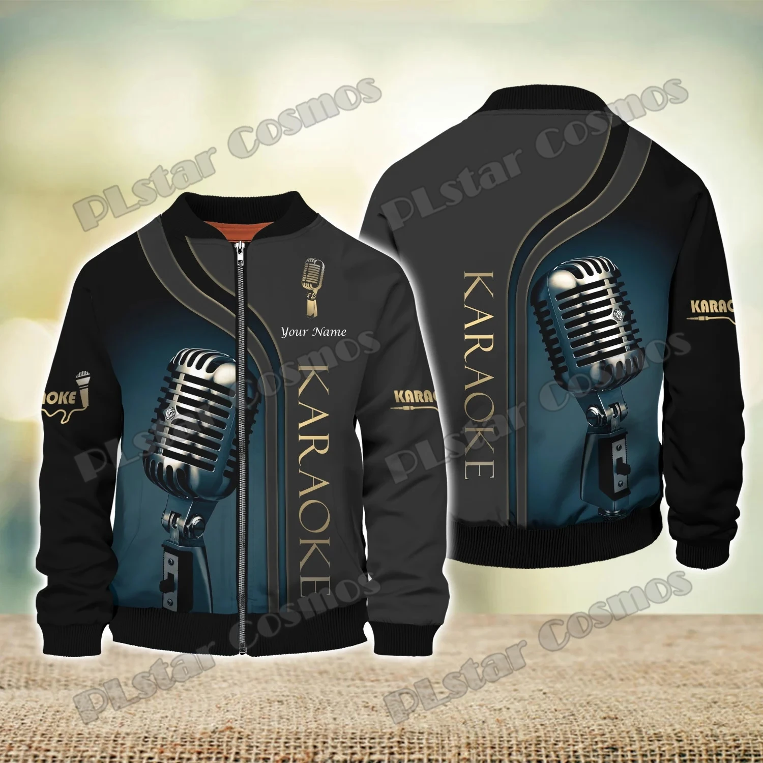 Personalized Name Karaoke Pattern 3D Printed Fashion Men's Bomber Jacket Winter Unisex Casual Warm Zipper Jackets Coat FJK27