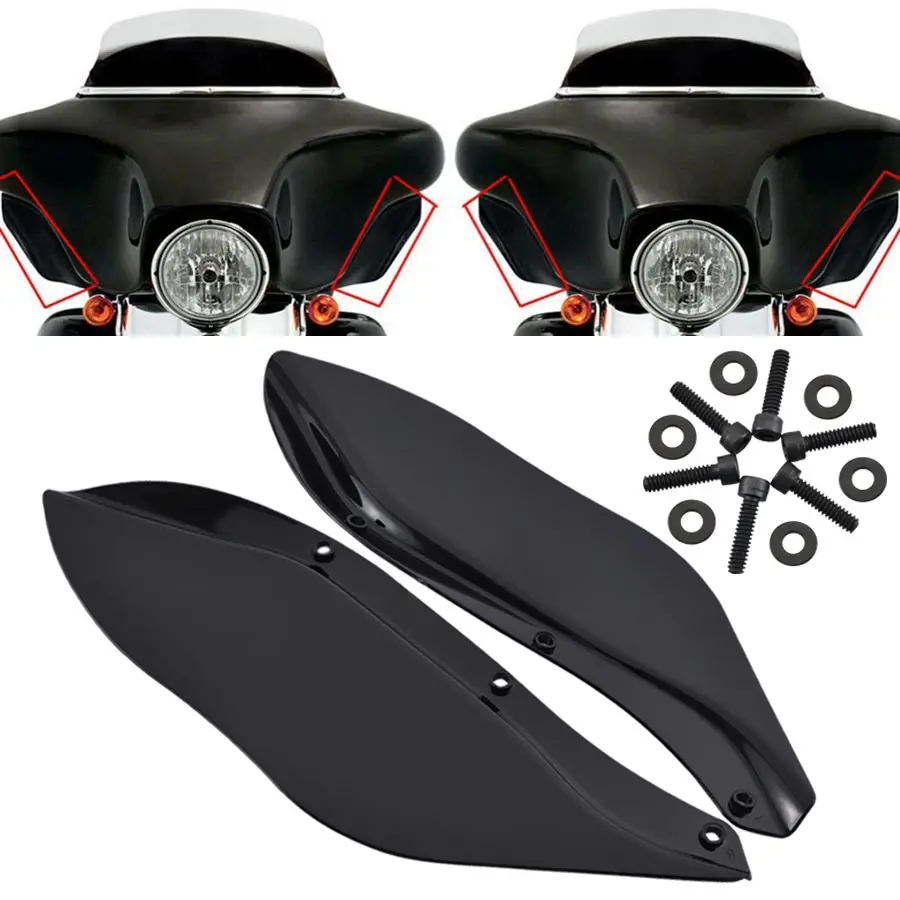 Motorcycles Air Deflector Black Side Wing Windshield Accessories Fits For Harley Electra Glide Classic FLHTC 1996-2005 2007-2013