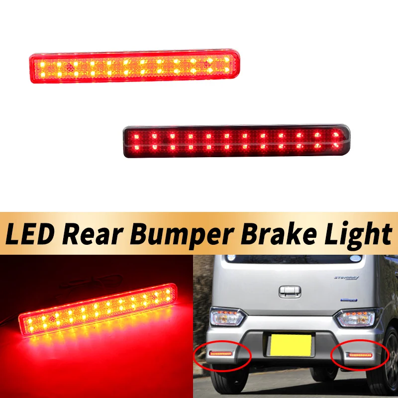 2PCS Led Rear Bumper Reflector Taillight For Suzuki Wagon R Stingray Braking Driving Fog Rear Fog Warning Light Car Accessories