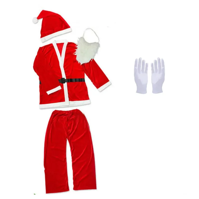 Traje de cosplay do Papai Noel para crianças e adultos, roupas de manga comprida para meninos e meninas, vestido de Natal para crianças