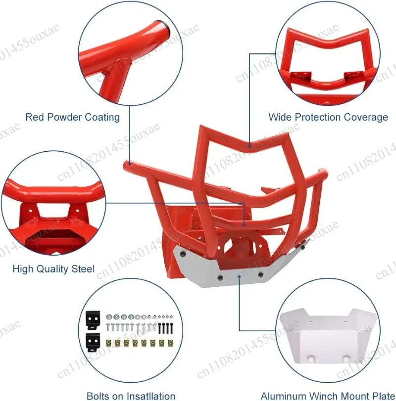 UTV 4x4 Front Bumper with Red Powder Coating Fit for Can Am  X3 Max Turbo