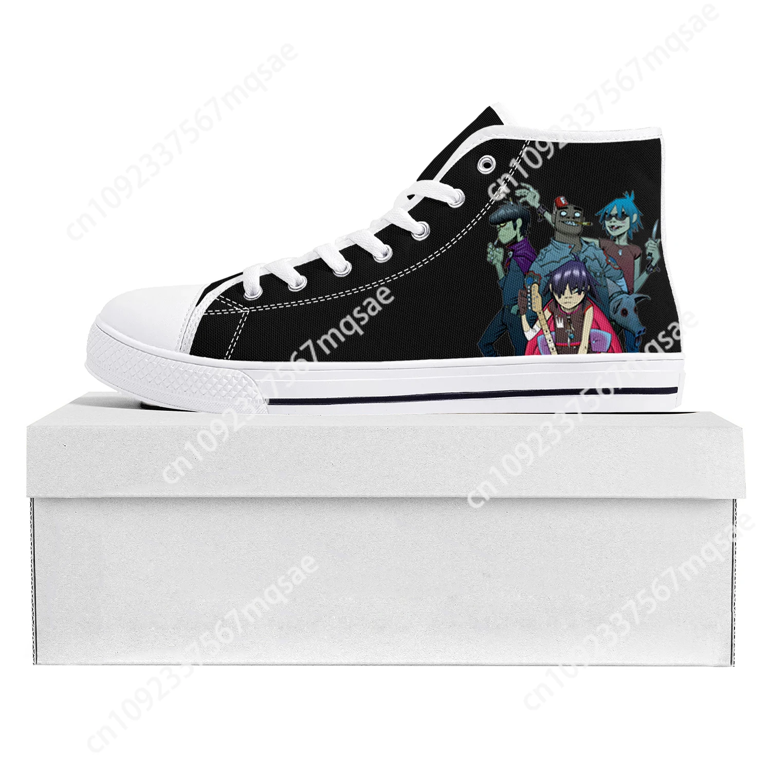 Gorillaz Virtual Rock Band Fashion High Top High Quality Sneakers Mens Womens Teenager Canvas Sneaker Couple Shoes Custom Shoe