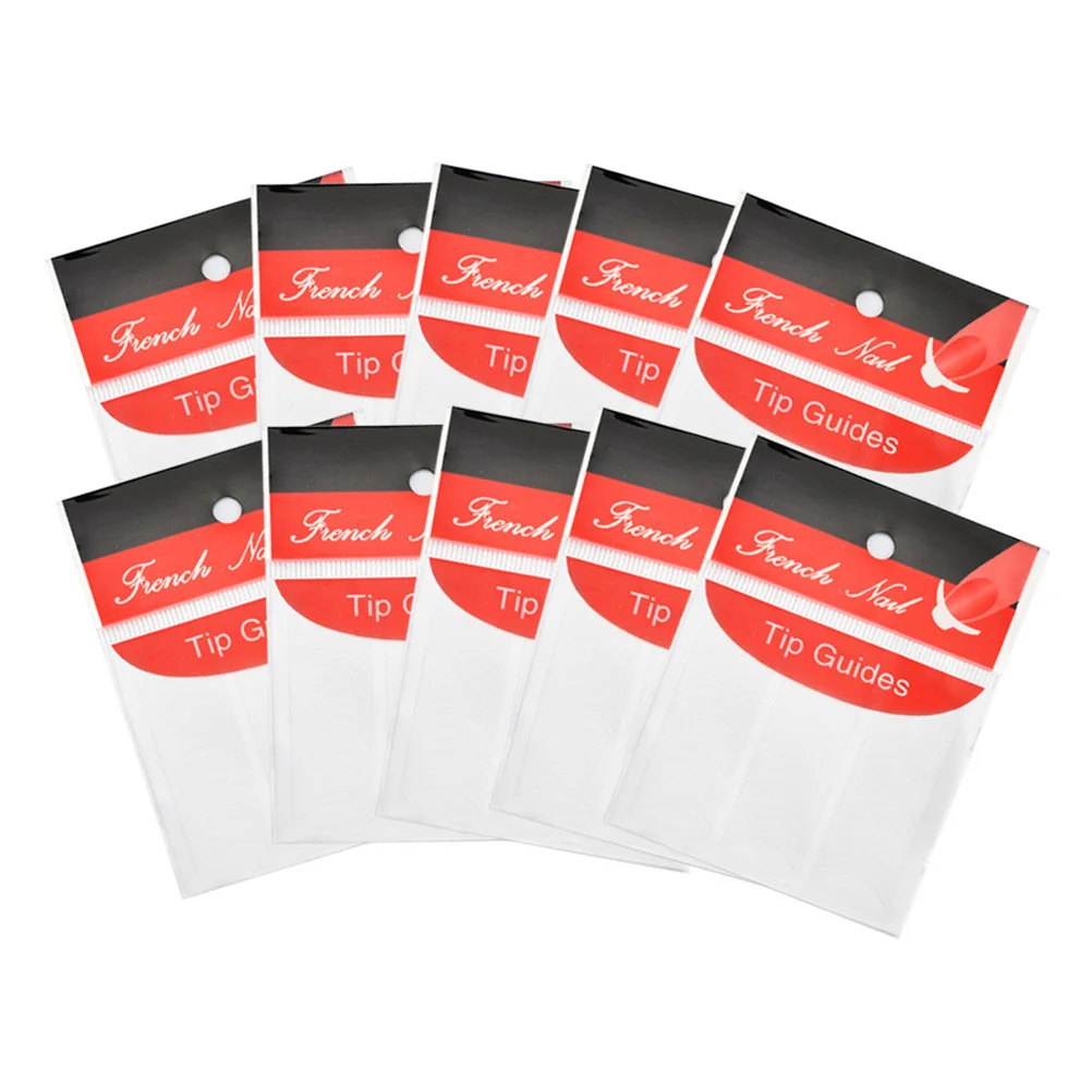 10 fogli adesivi fai da te per nail art decalcomanie per manicure a forma di U per design delle unghie stencil autoadesivi per smalto acrilico gel UV