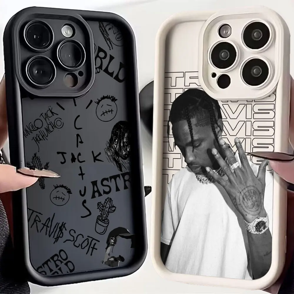 Luxury Travis Scott Cactus Jack Phone Case for IPhone 16 15 14 13 12 11 Pro Max Mini XR XS X 7 8 Plus Soft TPU Back Cover