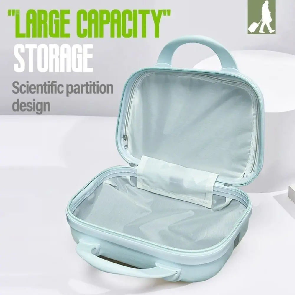 

Storage Toiletry Box Solid Color Suitcase Square Box Zipper 14-inch Cosmetic Cases Large Capacity Portable Makeup Case Women