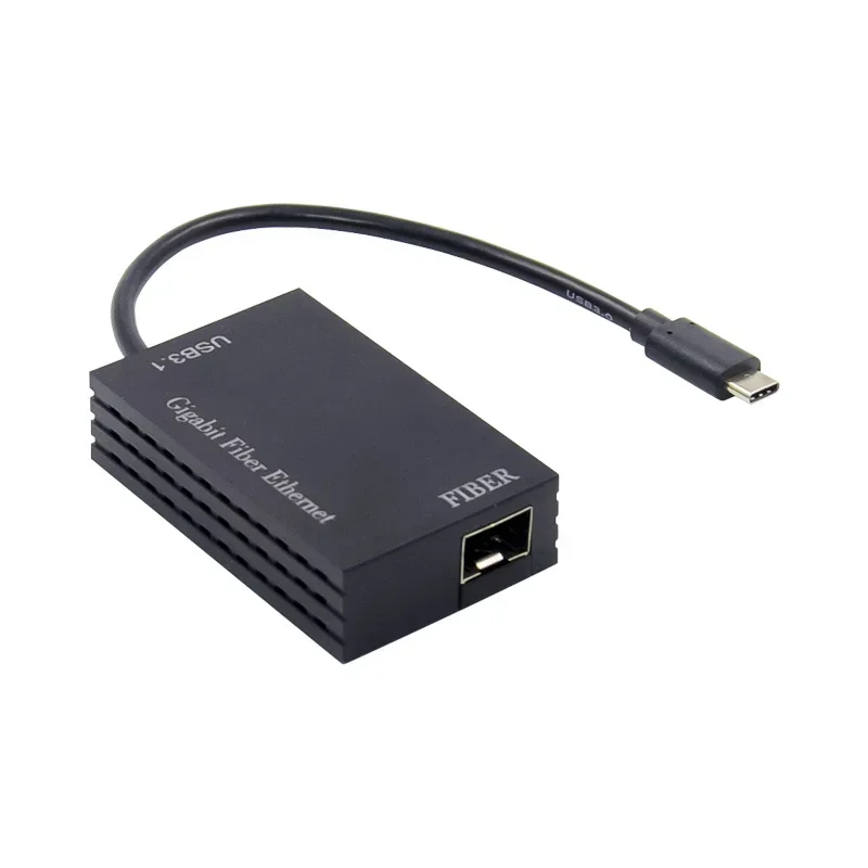 Usb3.1 To SFP 1 Port 10/100/1000Mbps Adapter And Usb Wired Ethernet Network Card External  Laptop Gigabit 1000M Ethernet