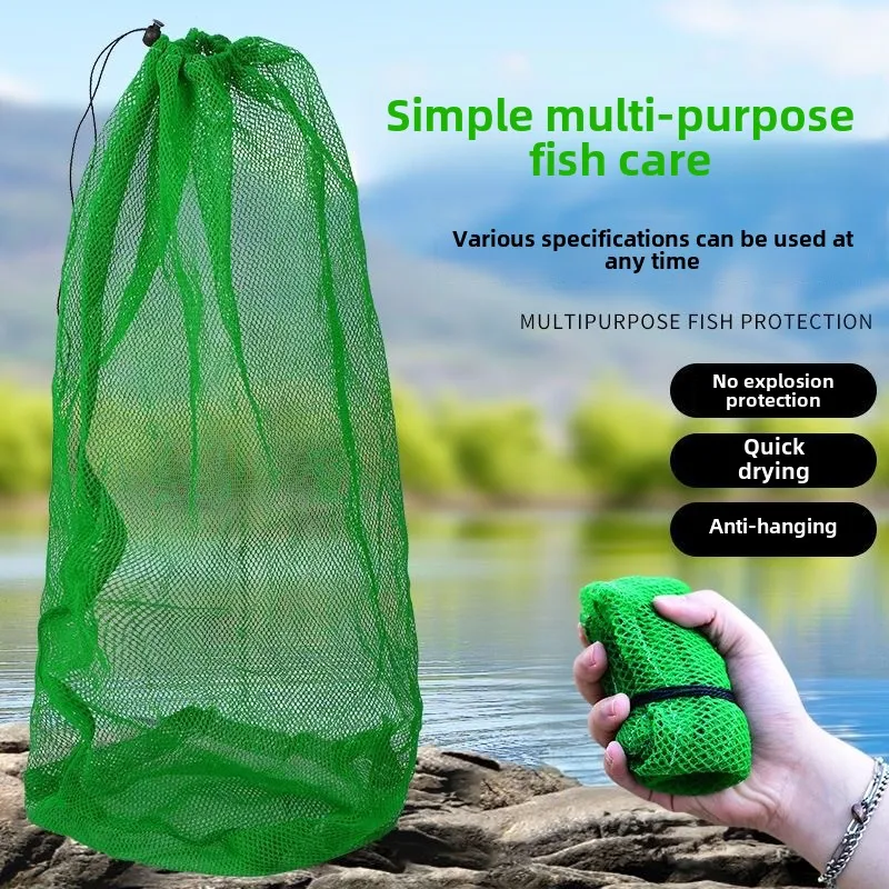 Portable fishing basket,new, portable,mini,simple,convenient,fish mesh bag, nylon woven,Bags for storing live fish while fishing