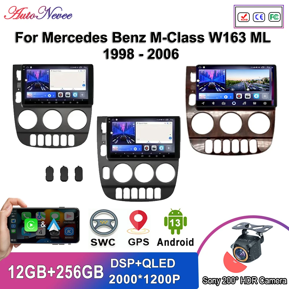 

Android 13 Multimedia For For Mercedes Benz M-Class W163 ML 1998 - 2006 Auto Radio Multimedia Player Stereo Head Unit No 2din 5G