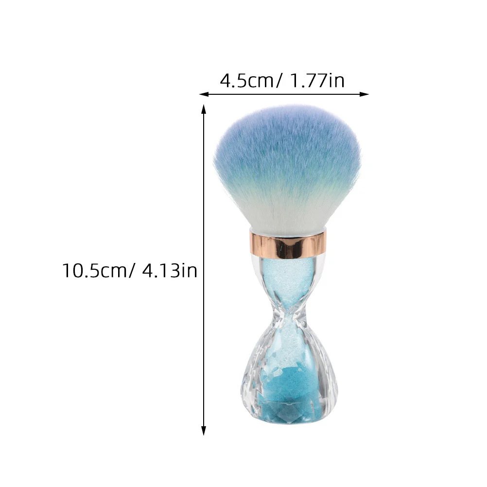 แปรงปัดฝุ่นเล็บ 2 ชิ้น ดีไซน์สีฟ้า หัวใหญ่ วัสดุนุ่ม สำหรับอุปกรณ์ทำเล็บ แปรงแต่งหน้า ทำความสะอาดเล็บ