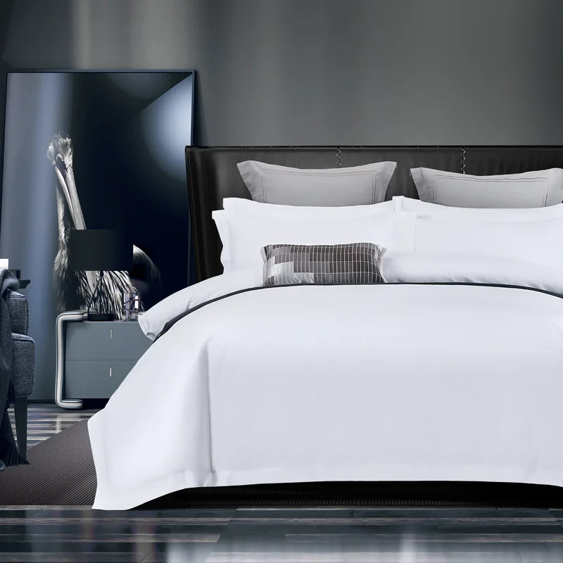 Five star hotel bedding, hotel homestay, white bed sheets, duvet covers, three piece set, four piece set