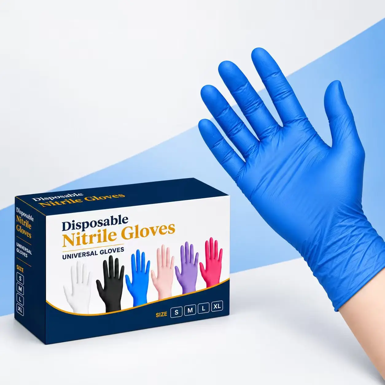 20/50/80PCS Nitrile Blue Gloves Disposable Powder Free Latex Free Nitrile Gloves Household Cleaning Kitchen Cooking Food Prep
