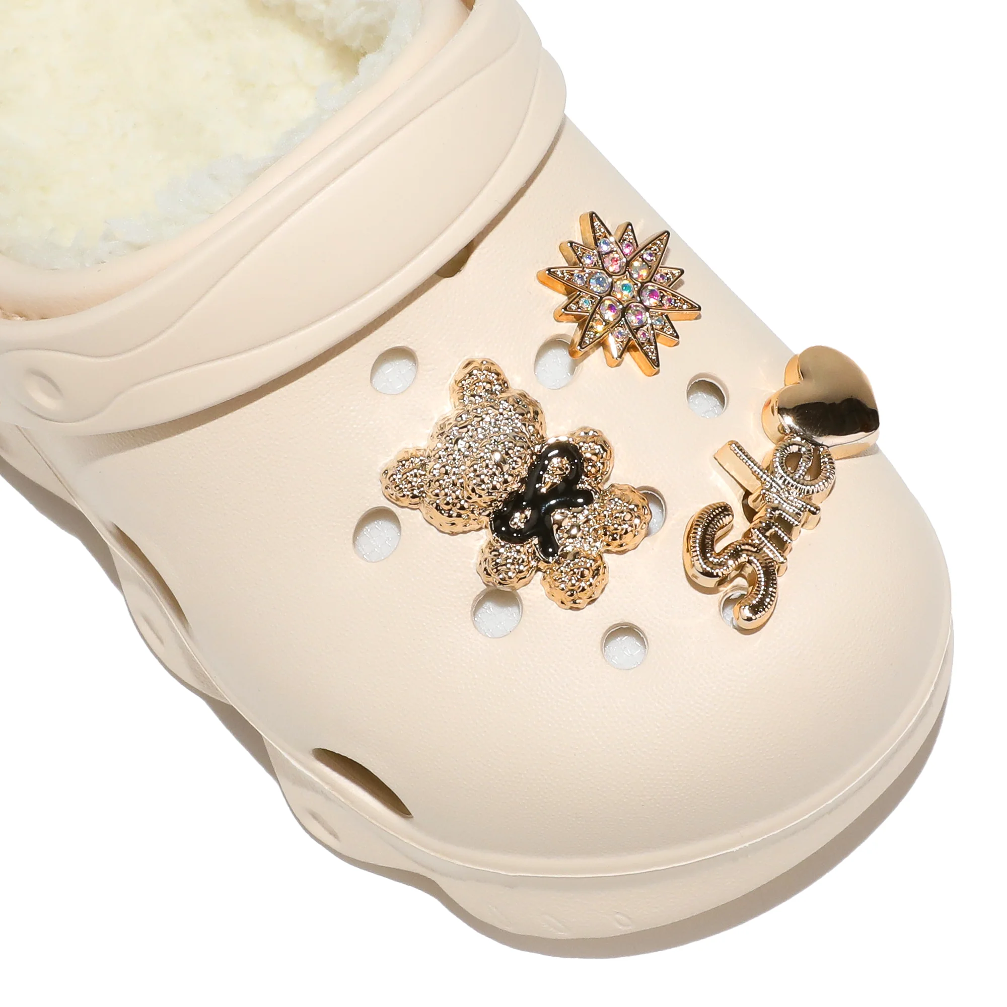 Fur Lined Kids' Clog, Cotton Lined EVA Garden Shoes, Non-Slip Sandals, Slip-On Shoes for Indoor, Winter Warm House Slippers 1214