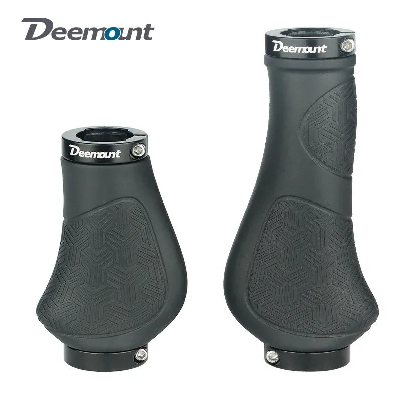 Deemount Handlebar Grips Long 133mm Short 93mm for Twist Shifter Dual Ring Lock Hand Rest Fit MTB, BMX, e-Bike Commuter Bike