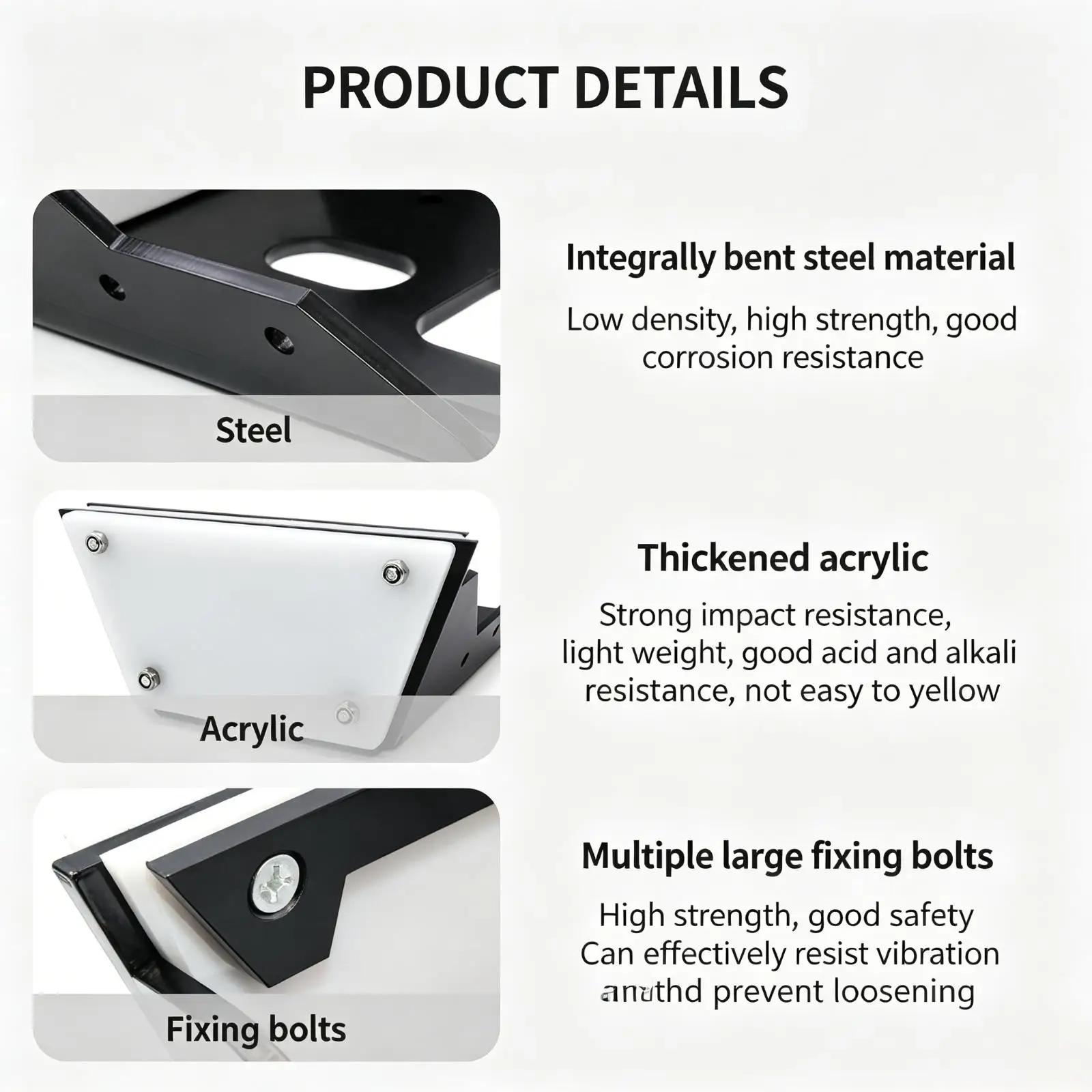 Kayak Motor Mount Impact Resistant Acrylic Bracket Stern Plate Fixing for Boat Parts in Marine Applications