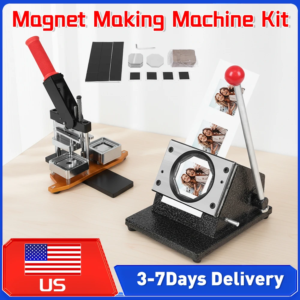 

Square 50x50mm Magnet Making Machine Press Tool with 100 Sets Materials DIY Fridge Photo Magnet Maker for Home Craft Business ﻿