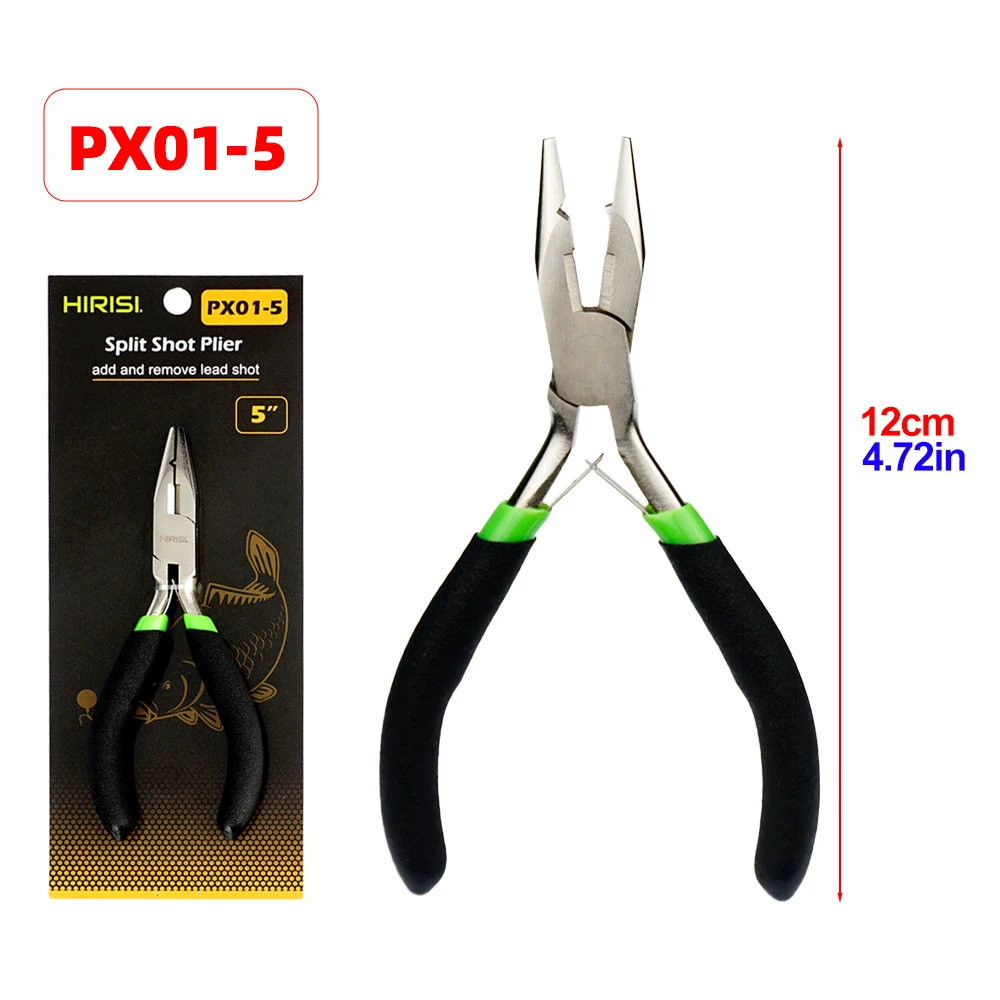 Hirisi Angelzange mit gebogener Nase, Salzwasser-Multitool, Teflon-beschichteter Angelzubehör aus Kohlenstoffstahl PX03