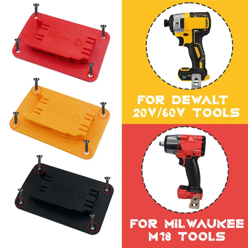 1/3PCS Wall Mount Holder for Dewalt 14.4/18/20V, Milwaukee M18 18V Power Tool Hanging Storage Stand for Milwaukee Accessories