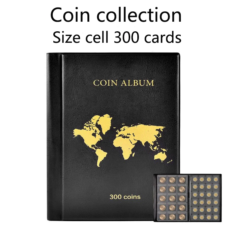 Portable Coin Collection Album Set Storage Commemorative Black Book Size Lattice Badge Copper Vertical Waterproof Durable PVC