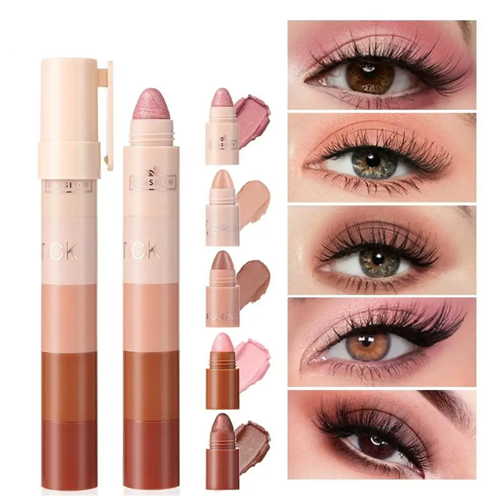 Oogschaduw Stick 5-in-1 Glitter Markeerstift Verhelderende Pennen Afwerking Oogschaduw Liner Combinaties Oogschaduw Pen Makeup Tools