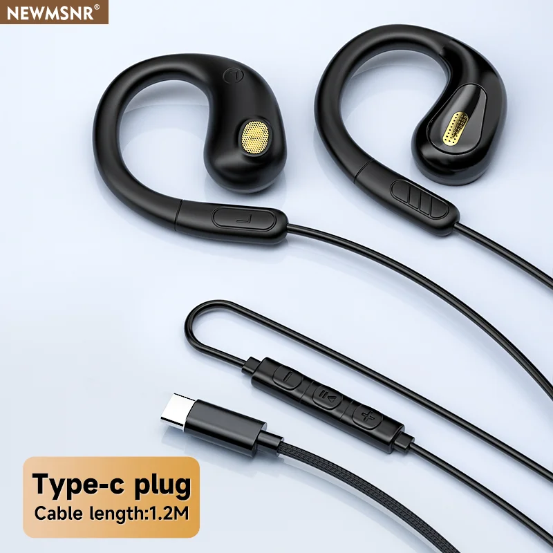 YX2 Clip-on Bedrade Controle Type C & 3.5mm Hoofdtelefoon 9D Surround Sound Bass Oordopjes Sport Gaming Headset ENC Oortelefoon Voor Samsung