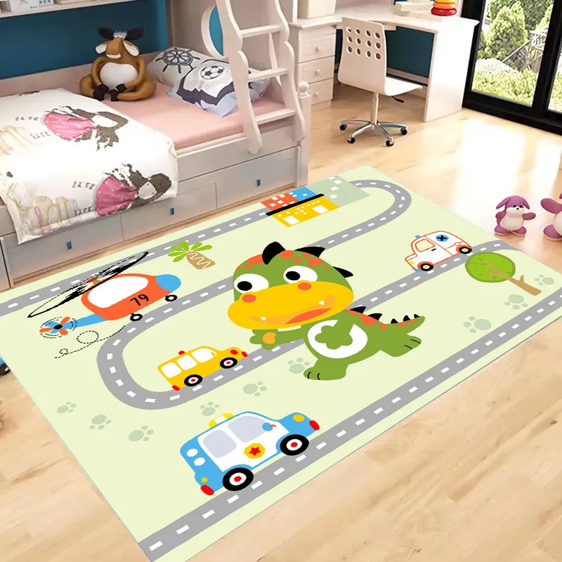 

Cartoon Dinosaur Non-Slip Floor Mat Home Living Room Bedroom Carpet Children Room Decoration Bedside Sofa Kid Play Soft Area Rug