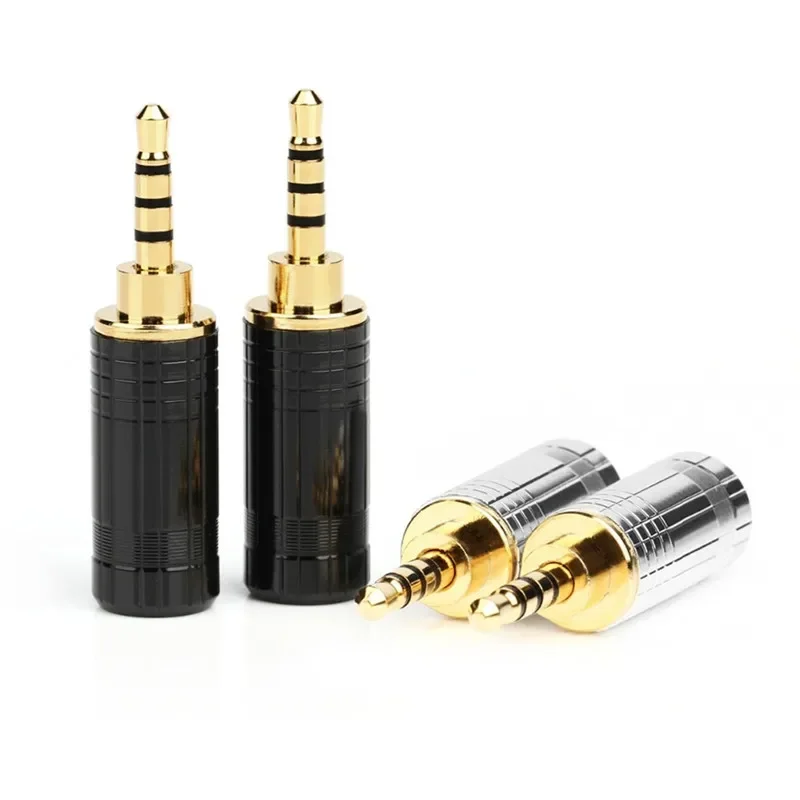 Jack 2.5 mm Headphone Plug Connectors 4 Pole Audio Jacks Male Speaker Terminal For Soldering Earphone Cable Gold Plated Assembly