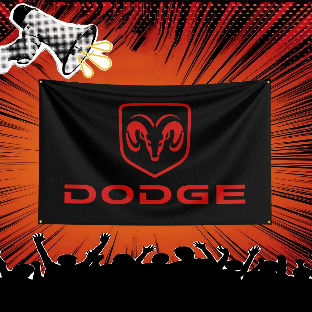 Dodge RAM Car Flag 3x5 FT Polyester Banner For Garage Wall Decor Auto Show Decoration Fan Gift