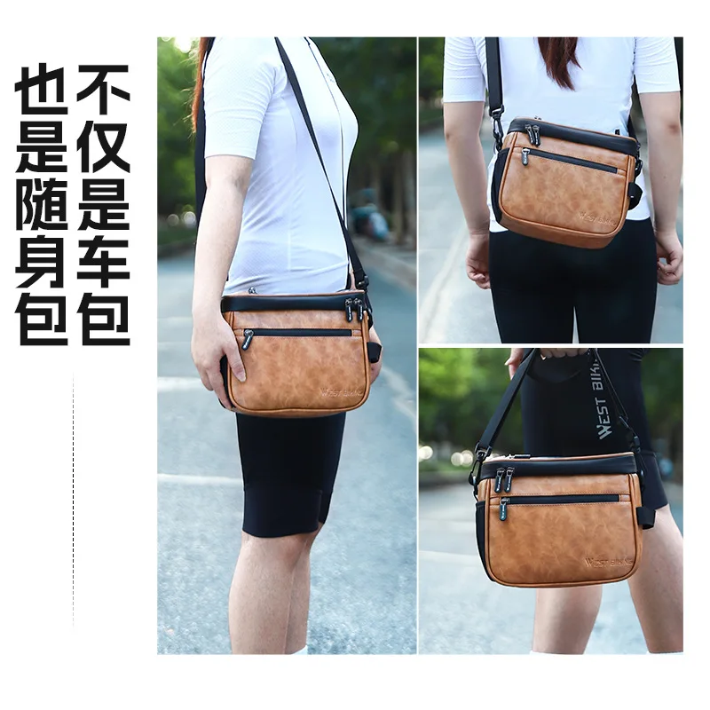 Bicycle Multi-functional Heat Preservation And Cold Handlebar Bag Faux Leather Phone Handlebar Bag Dragon Head Riding Bag G1042