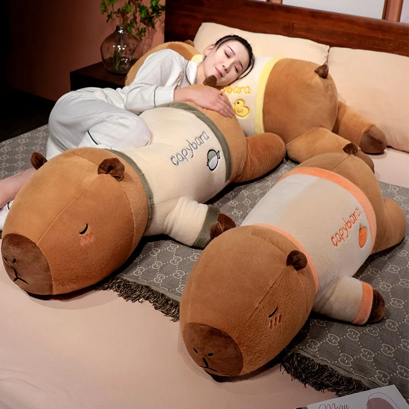 100cm Kawaii Kapibala Plush Pillow Toy Capybara Animal Soft Stuffed Toy Capibala Cute Room Decor Kids Birthday Xmas Gifts