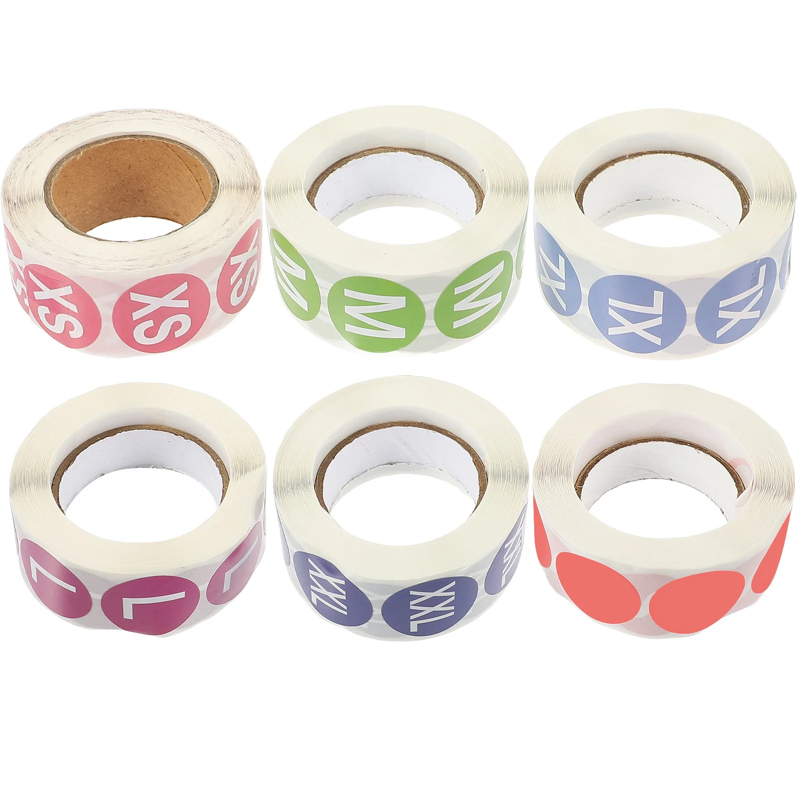 

6Pcs Round Clothing Size Stickers Self Adhesive Size Labels for Clothing Retail Clothes Label Sticker Color Random