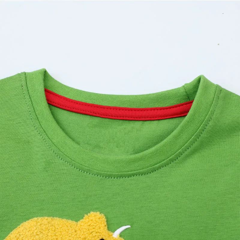 Little maven 2024 Baby Boys Tops Tees Appliques Children\'s Clothing T-shirts Summer Cartoon Embroidery Dinosaurs Kids Clothes