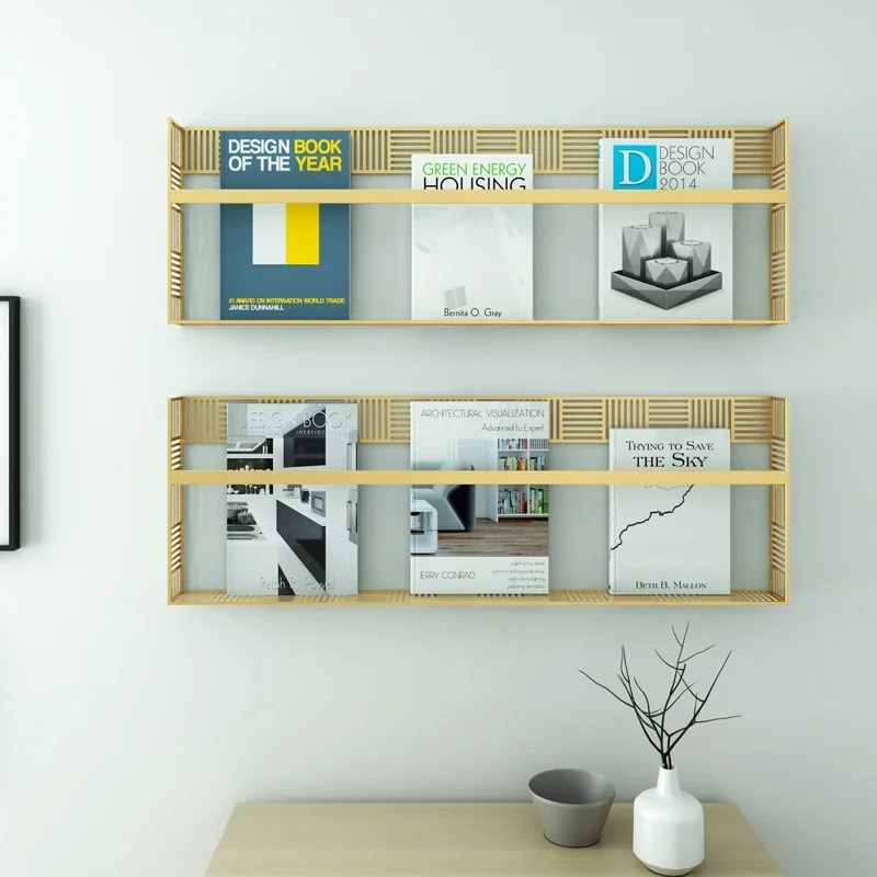 Nordic wrought iron picture book rack simple wall shelf wall bookshelves magazine rack newspapers and periodicals information