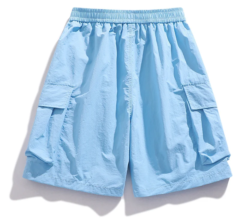 Skateboard-Shorts für Damen, Sommer, lässig, lockere Shorts mit Gürtel, Herren, große Tasche, Cargo-Shorts, atmungsaktiv, Bermuda, gerade Shorts – Detail 9