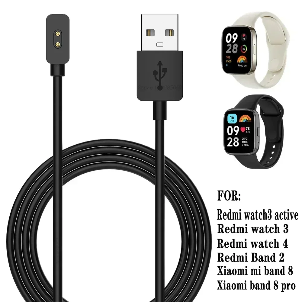 Magnetic Charger for Xiaomi Smart Band 8 9 10/8 9Pro/8 9 Active/Redmi Watch 3 4 5/3 5 Active/3 5Lite Universal USB Charging Cabl