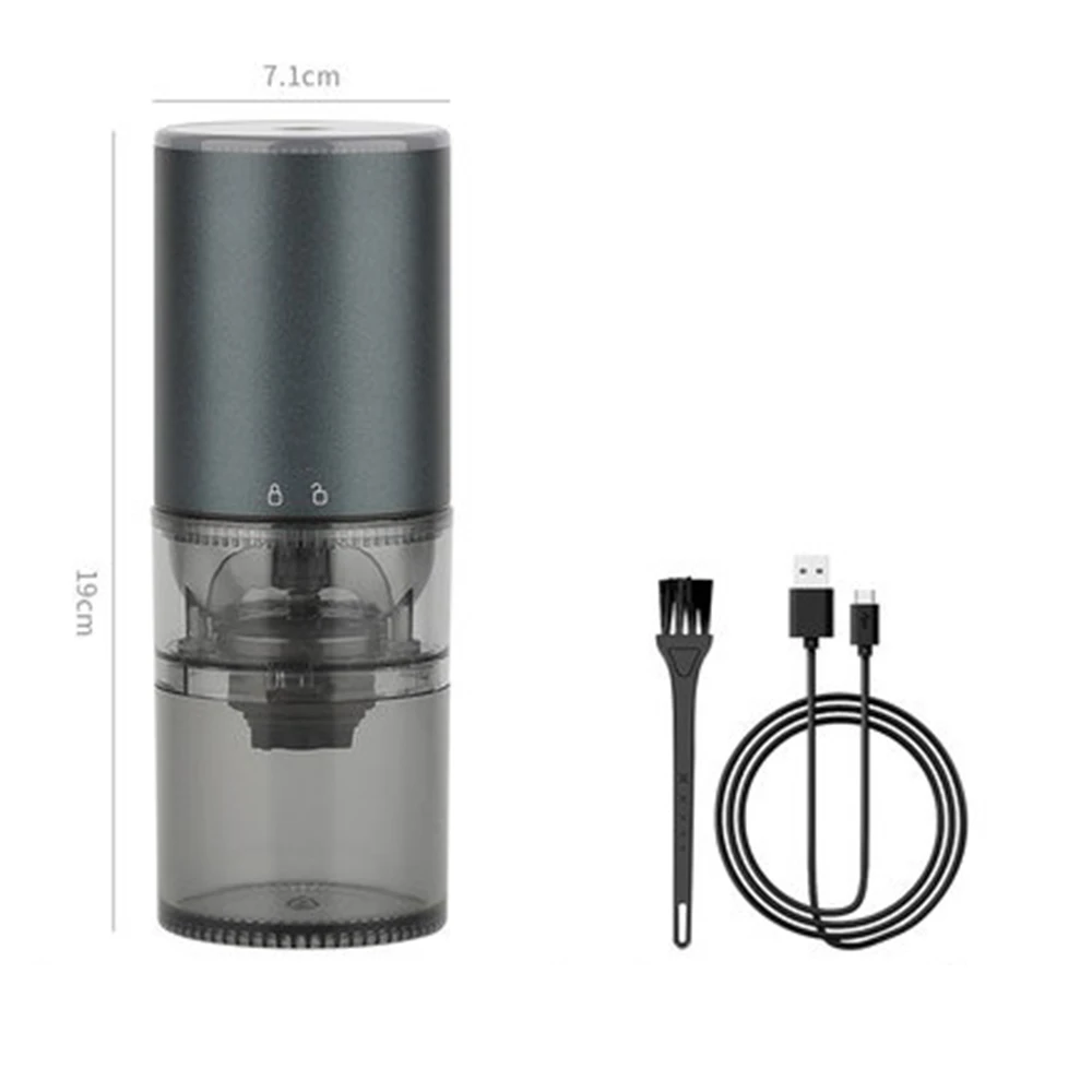 Type-C Portable Electric Burr Coffee Grinder Automatic Conical Burr Grinder Coffee Bean Grinder Multi Grind Setting Rechargeable