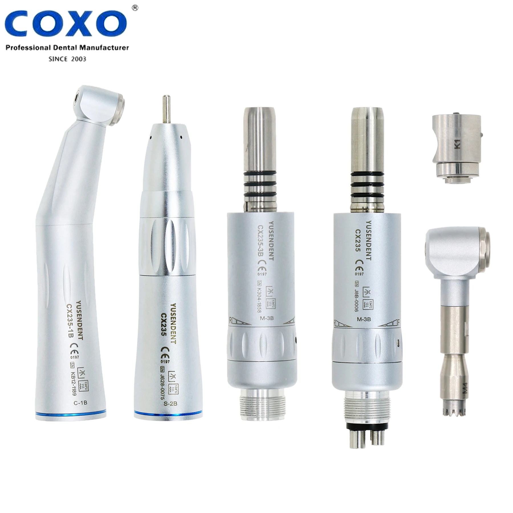 

COXO Dental Contra Angle Air Motor Straight 1:1 Low Speed Handpiece Push Button Inner Water E Type CX235-1B 2B Handpiece Fit NSK