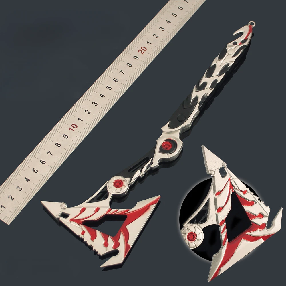 27cm missão convocar sequência lâmina streamer luta voar machado jogo arma periférica modelo acessórios ornamentos presentes brinquedos meninos