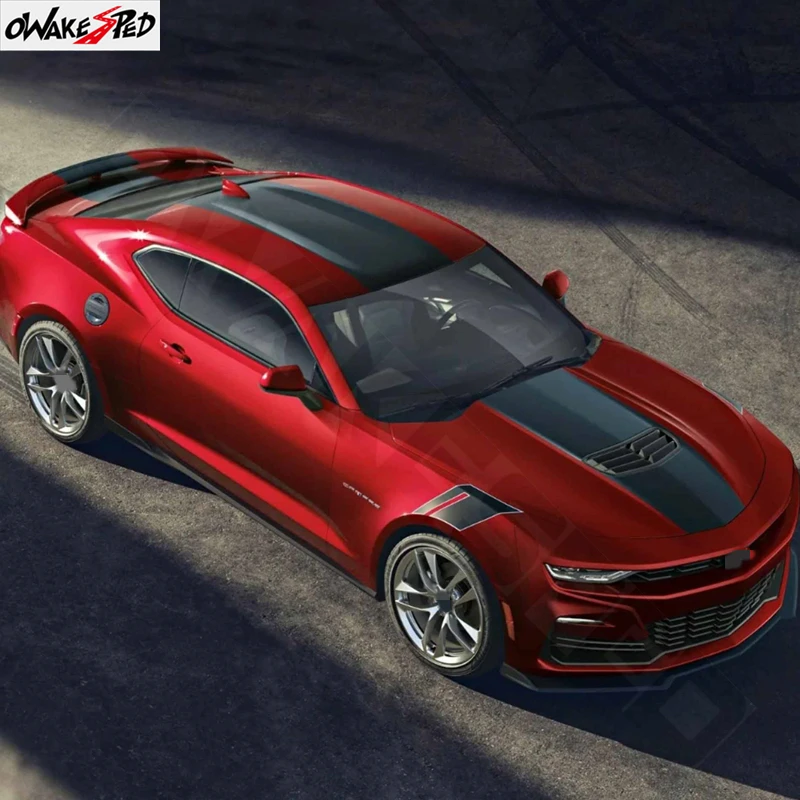 3Pcs Car Stickers Graphics Stripes Kit Vinyl Tuning Cover For Chevrolet-Camaro RS LS SS LT Auto Hood Roof Tail DIY Decor Decal