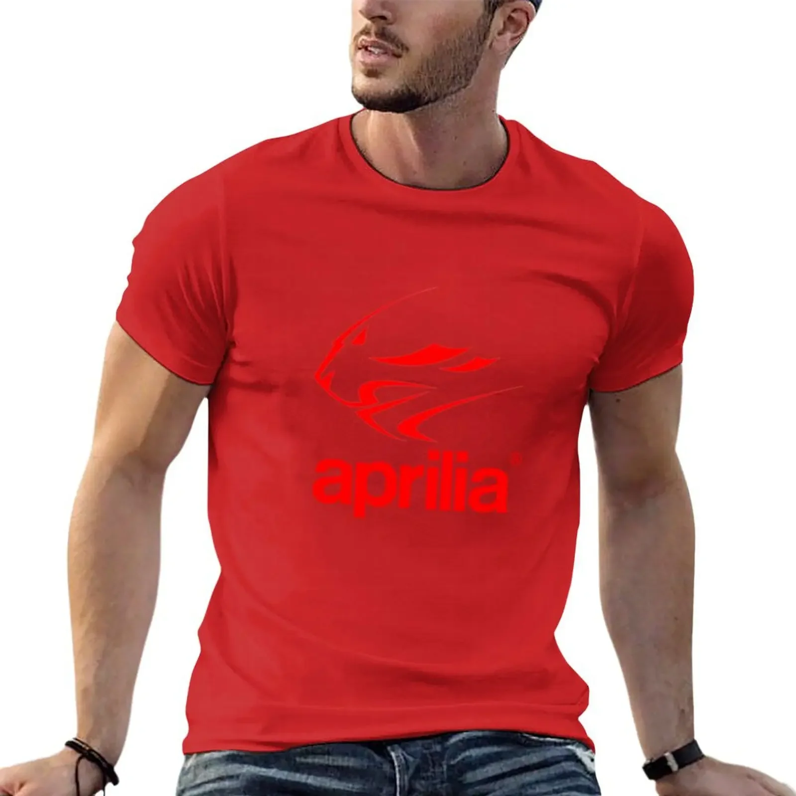 Aprilia Motorcycle Tshirt graphic tees plain oversized blacks mens champion Short Sleeve Cotton New Arrival Round Collar Outfits image 3