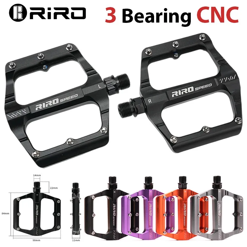 

Нескользящие педали RIRO для шоссейного велосипеда, 3 подшипника, расширенная педаль из алюминиевого сплава MTB, нейлоновая педаль для шоссейного велосипеда, велосипедные детали