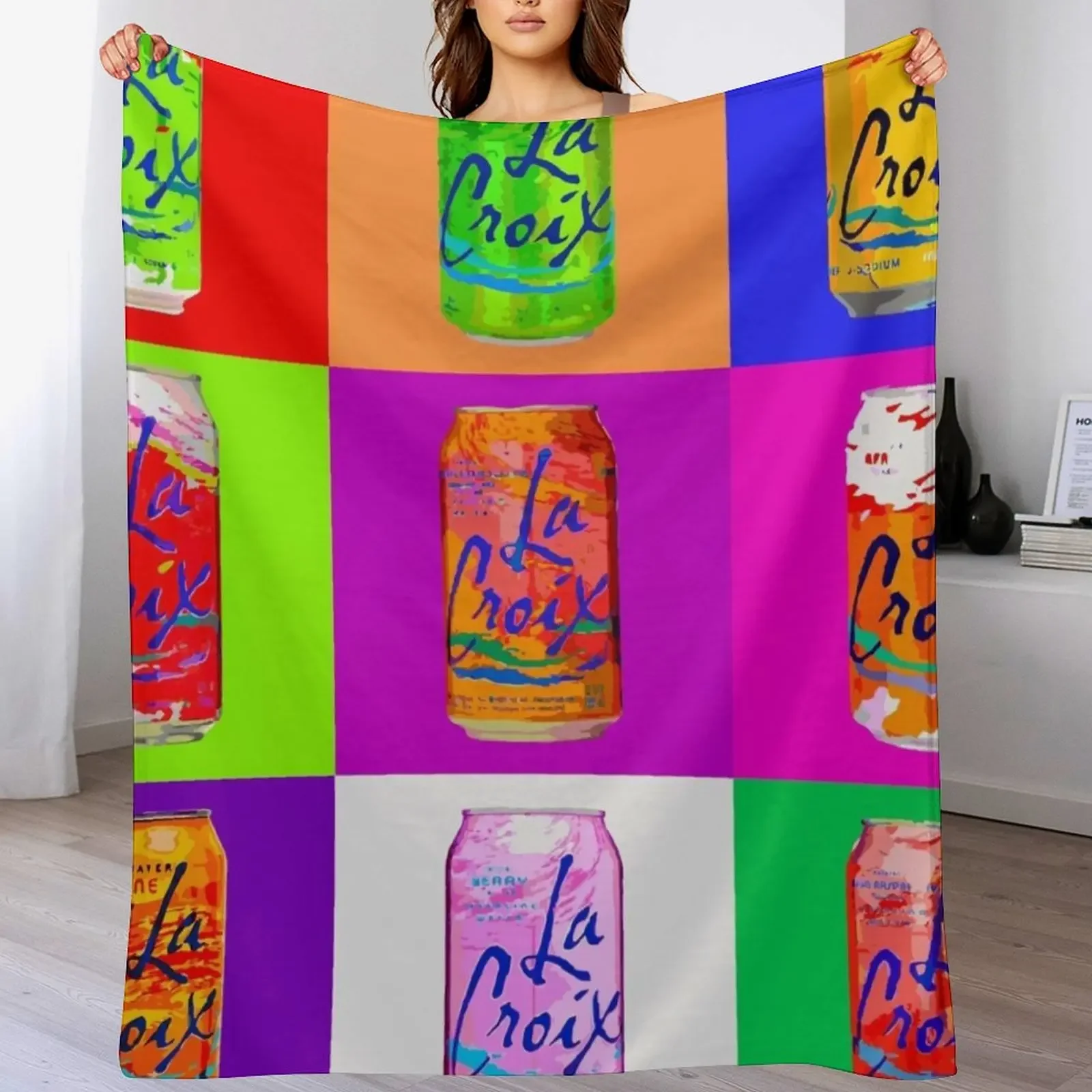 

LaCroix Can Pop-Art Throw Blanket Beach Tourist Custom Blankets