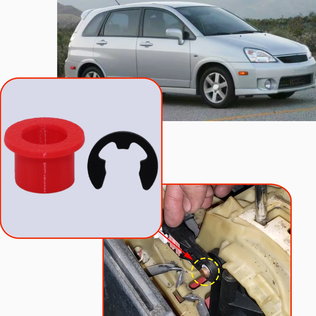 

Auto Trans Shift Control Cable Bushing 2001-2007 for Suzuki Aerio Lock Washer Grommet Upgrade Shifter Selector Easy Install Kit