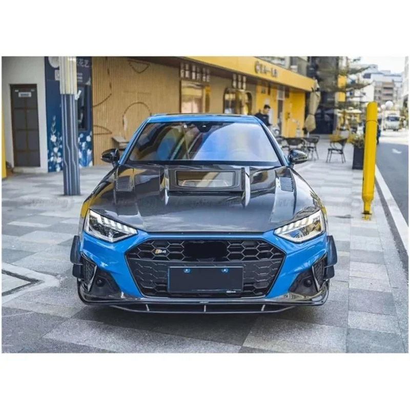 Suitable for Car Body Kit Carbon Fiber Front Lip, Rear Diffuser, Side Skirts, F-Ender Compatible with Audi A4 S4 2017-2019