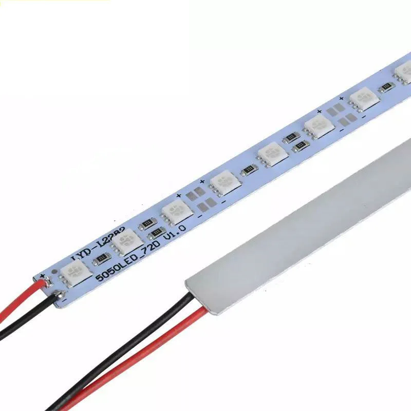 10 szt. Sztywna listwa LED 20cm 30cm 50cm 5050 sztywny listwa pasek RGB ciepły biały naturalna biel 3000k 4000k 6000k czerwony zielony niebieski 72