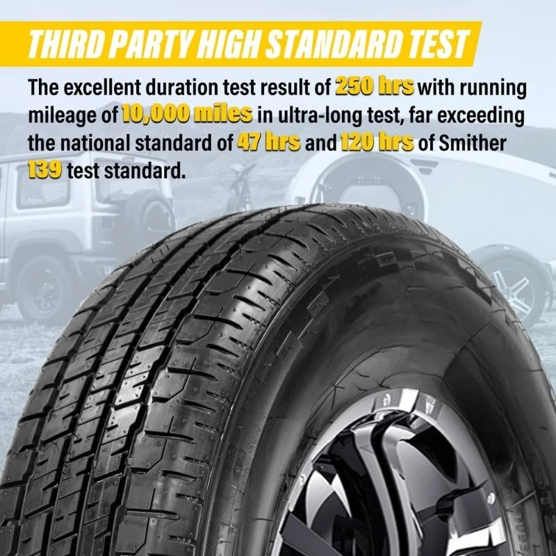 Set of 4 NM616 Heavy    ST Tire Radial Trailer Tire 205/75R15 Load Range E 10 Ply