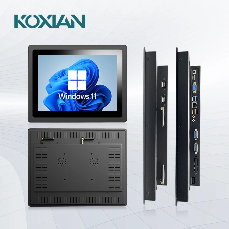 Monitor LCD Táctil Industrial con Carcasa Metálica, Pantalla Táctil IP65 Resistente al Agua de 15/15.6/17/18.5/21.5 Pulgadas, VGA, HDMI, RJ45, PCAP