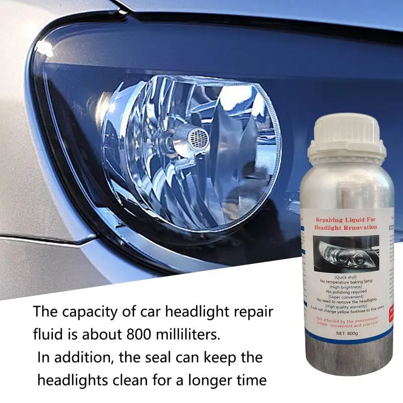 Headlight Refurbishment Repair Fluid 800g Car Headlight Scratch Restoring Fluid High-Efficiency Car Headlight Restoration