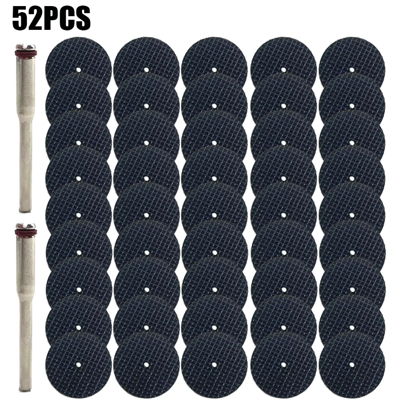 52PCS Abrasive Cutting Disc 32mm With Mandrels Grinding Wheels For Dremel Accesories Metal Cutting Rotary Tool Saw Blade