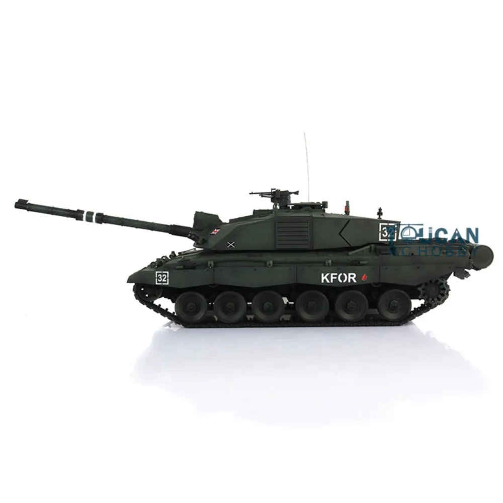 Heng Long RC Tank 1/16 أخضر داكن 7.0 Challenger II خزان التحكم عن بعد 3908 360 ° برج المعدن المسار نموذج اللعب الهدايا TH17751 #2